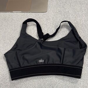 Alo grey and Black Sports Bra
